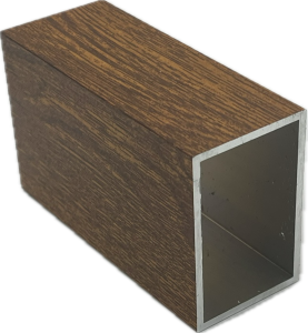 60x40x2 alu zártszelvény 6 m v=2,5 mm arany tölgy