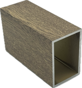 60x40x2 alu zártszelvény 6 m v=2,5 mm homok tölgy